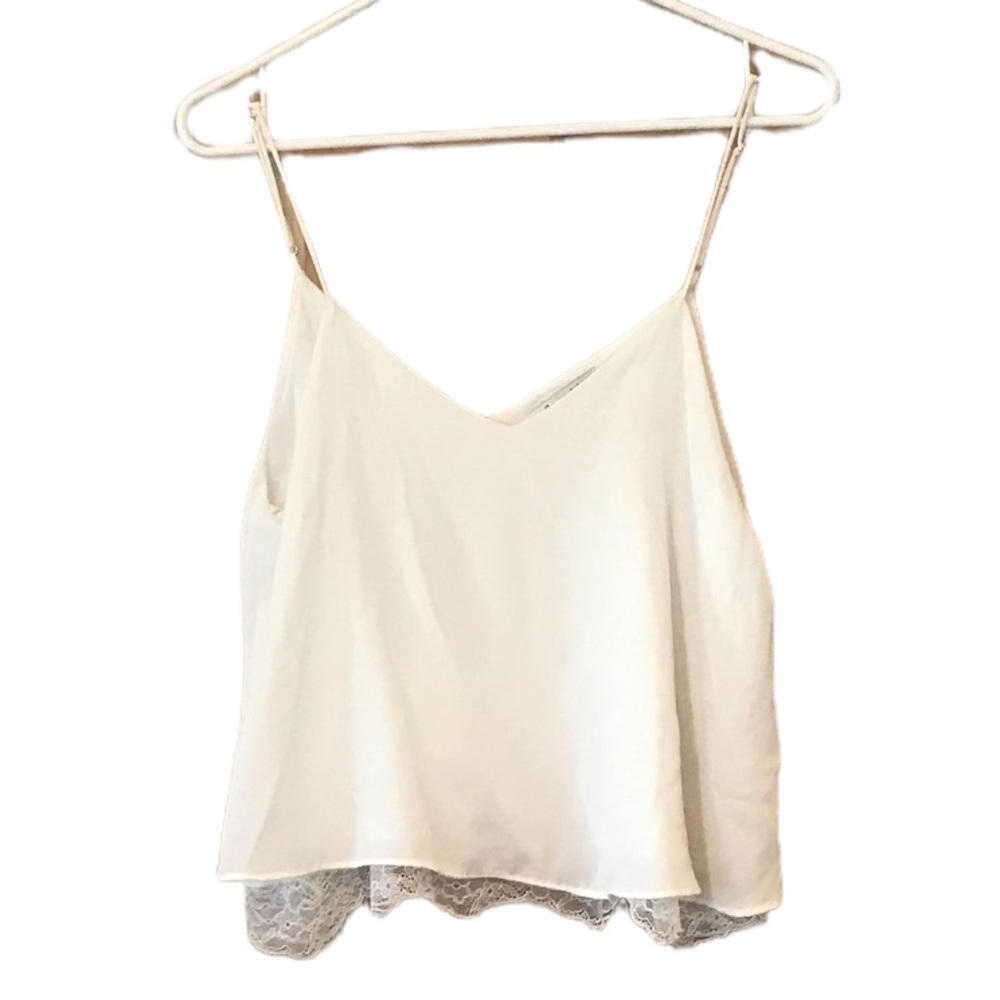 ZARA tfr collection White Spaghetti Strap Lace Camisole